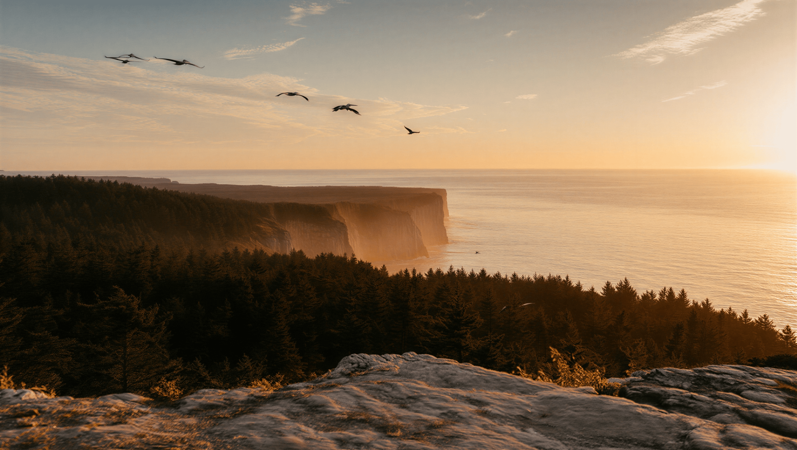 Mountain peaks at sunrise